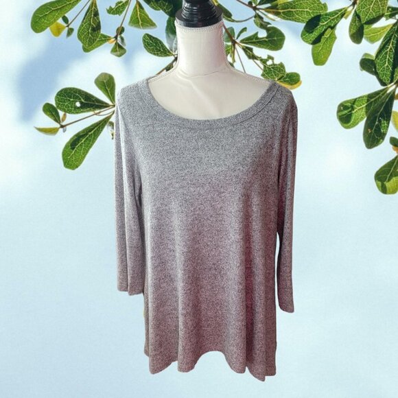 Coin 1804 Gray Scoop Neck Long Sleeve Casual Pullover Sweater in Size XL - Picture 1 of 4